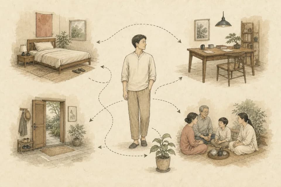 Con người trong quan hệ với nếp sống, công việc và gia đình